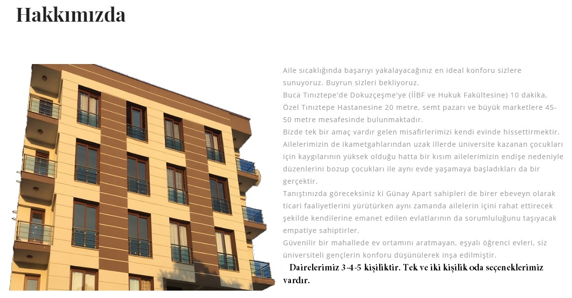 Günay Apart bina görünümü